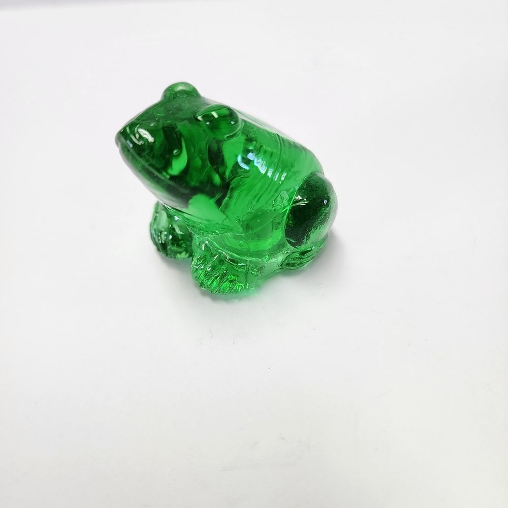 Ganz Green Glass Frog Figurine
